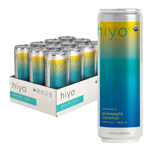 Hiyo Non-Alc Functional Seltzer, Adaptogens & Nootropics, 12 fl oz, 12pk