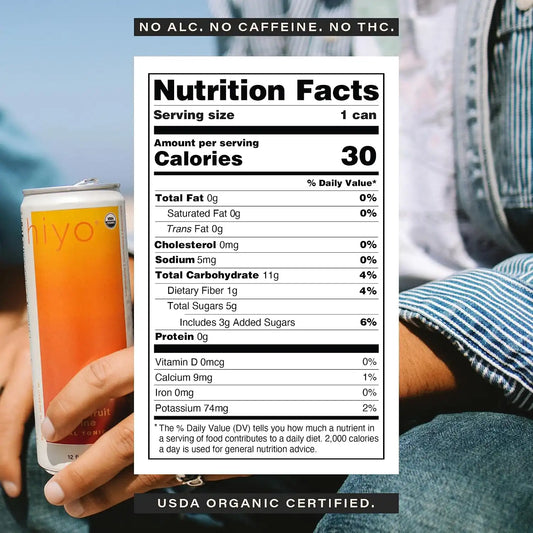 Hiyo Non-Alc Functional Seltzer, Adaptogens & Nootropics, 12 fl oz, 12pk