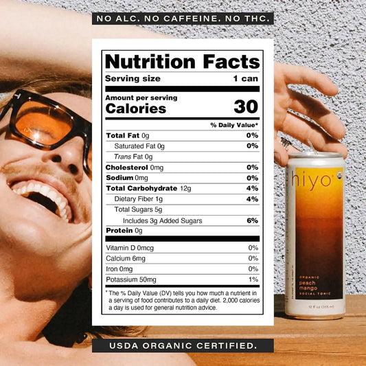 Hiyo Non-Alc Functional Seltzer, Adaptogens & Nootropics, 12 fl oz, 12pk