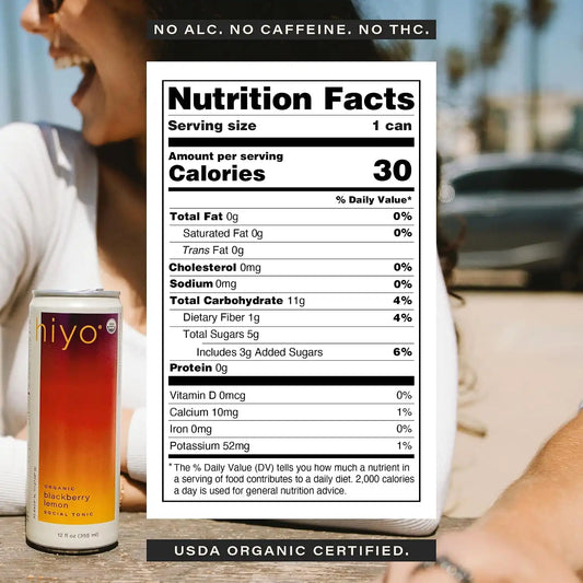 Hiyo Non-Alc Functional Seltzer, Adaptogens & Nootropics, 12 fl oz, 12pk